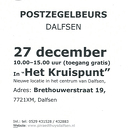 Postzegelbeurs 27 december Postzegelbeurs 27 december