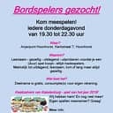 Bordspelers gezocht Bordspelers gezocht