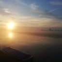 Zonsopkomst bij de brug Zonsopkomst bij de brug