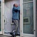 Winterexpositie in etalages bij AH 