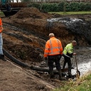Schoonmaken gracht buitenplaats De Leemcule Schoonmaken gracht buitenplaats De Leemcule
